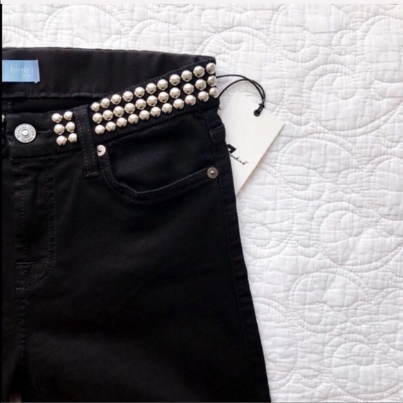 7 For All Mankind Studded Skinny Jeans Size 26 - Picture 5 of 8